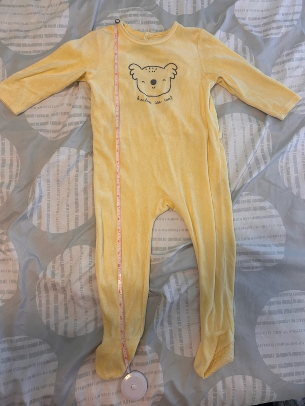 Yellow Koala Footed One-Piece Bodysuit for Kids 23M